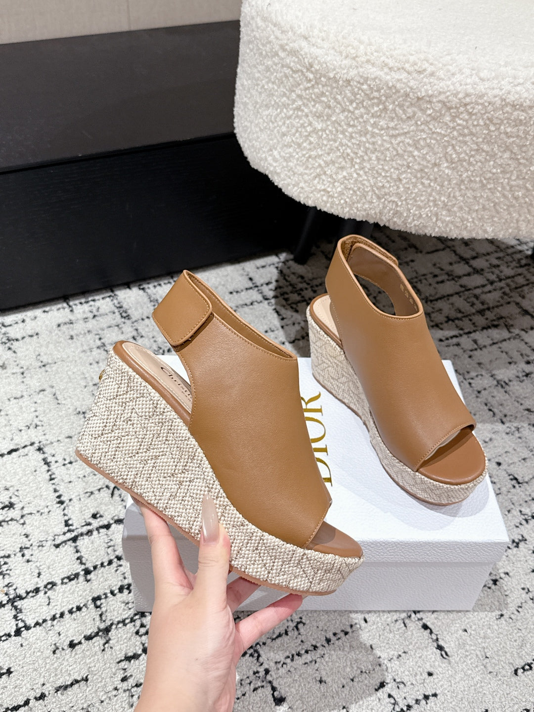 Camel Attitude Wedge Sandal