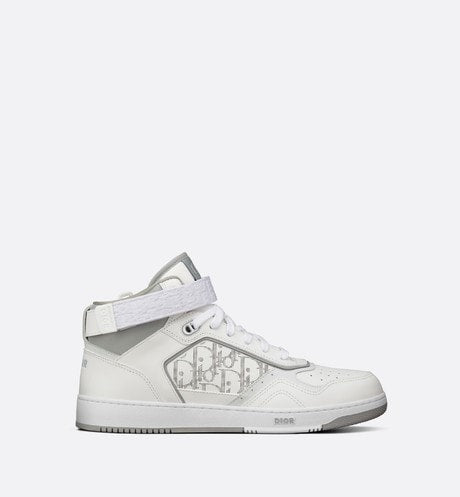 Women's White and gray DB mid-top sneaker