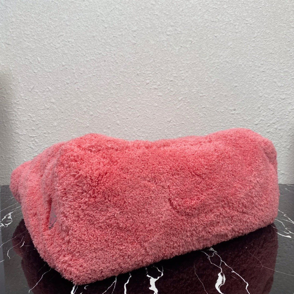 Pink & Black terry tote bag