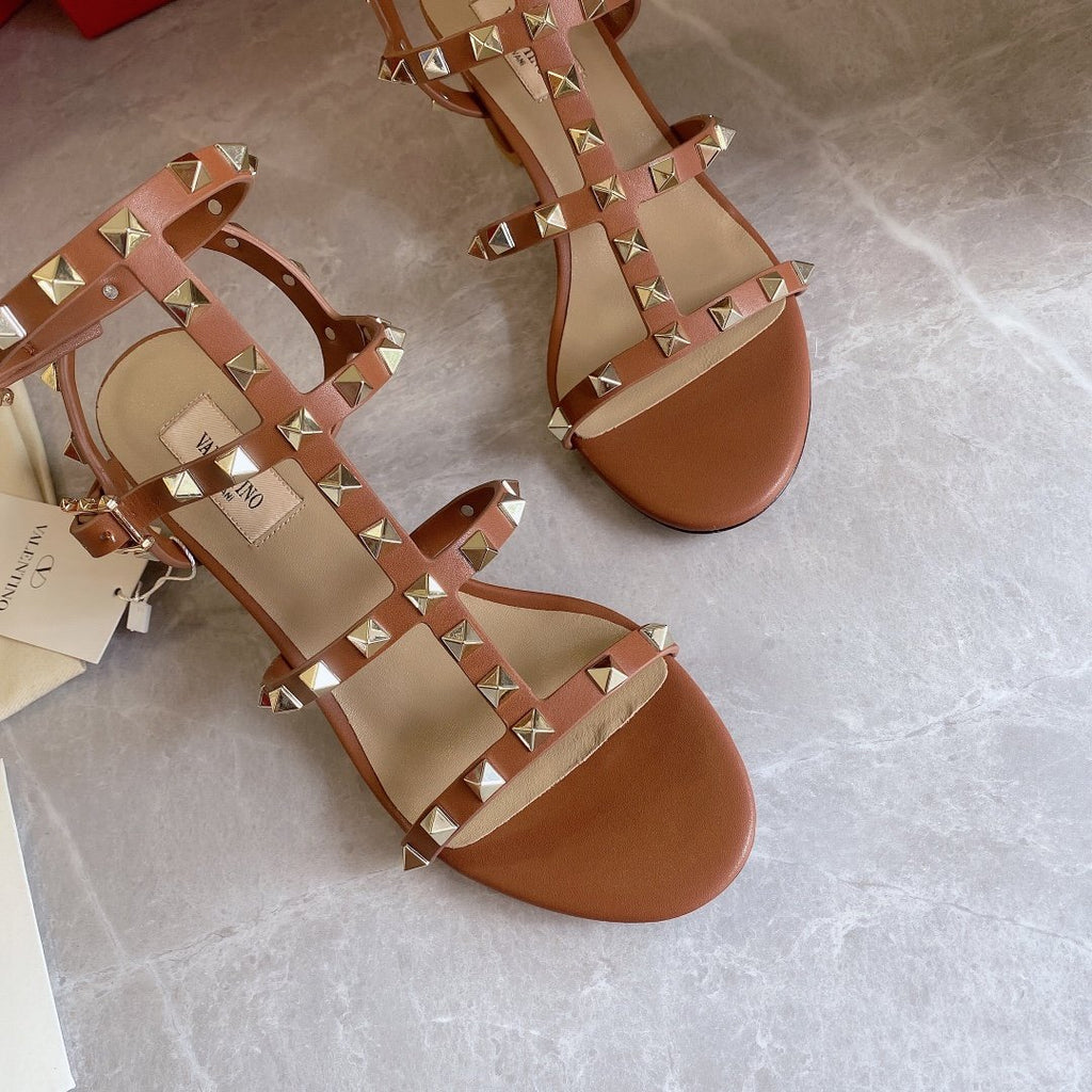 Brown VR ankle strap sandal 60 mm