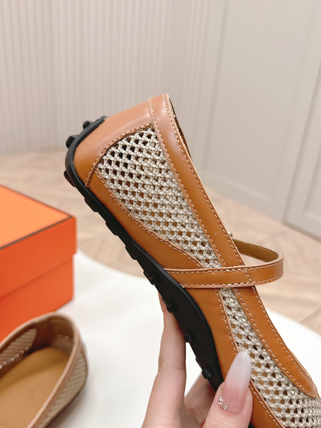 Beige Lin/Naturel Kichu Ballet Flat