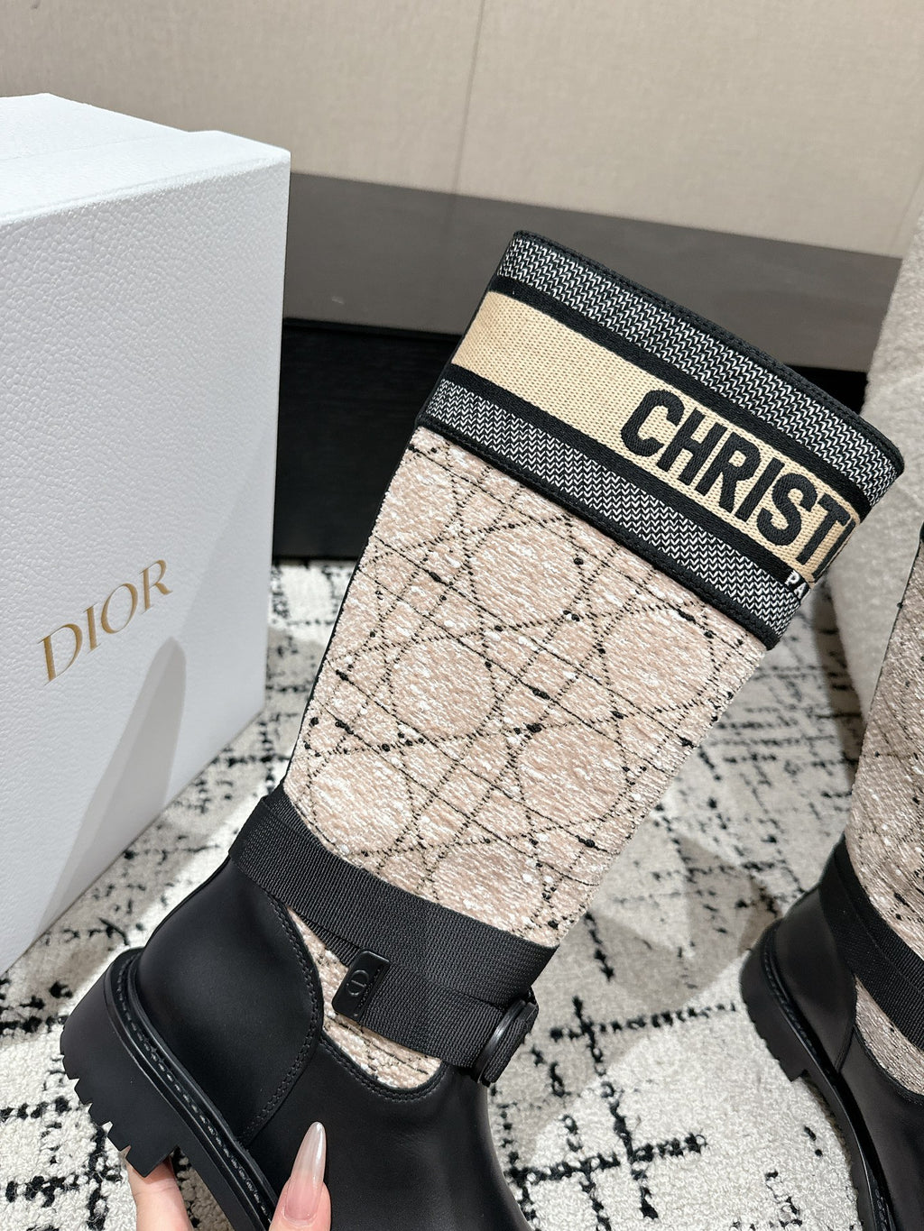 Beige & Black DM Boot