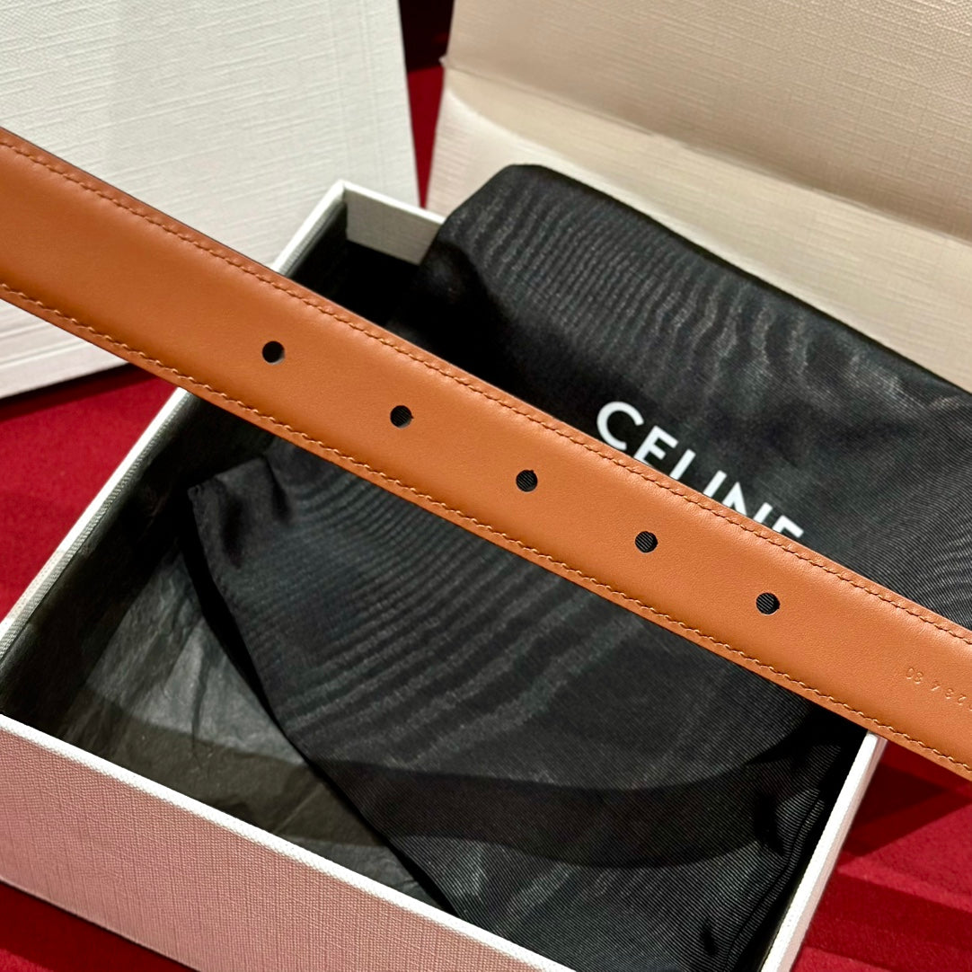 Tan/Black Medium Reversible Framed Triomphe Belt