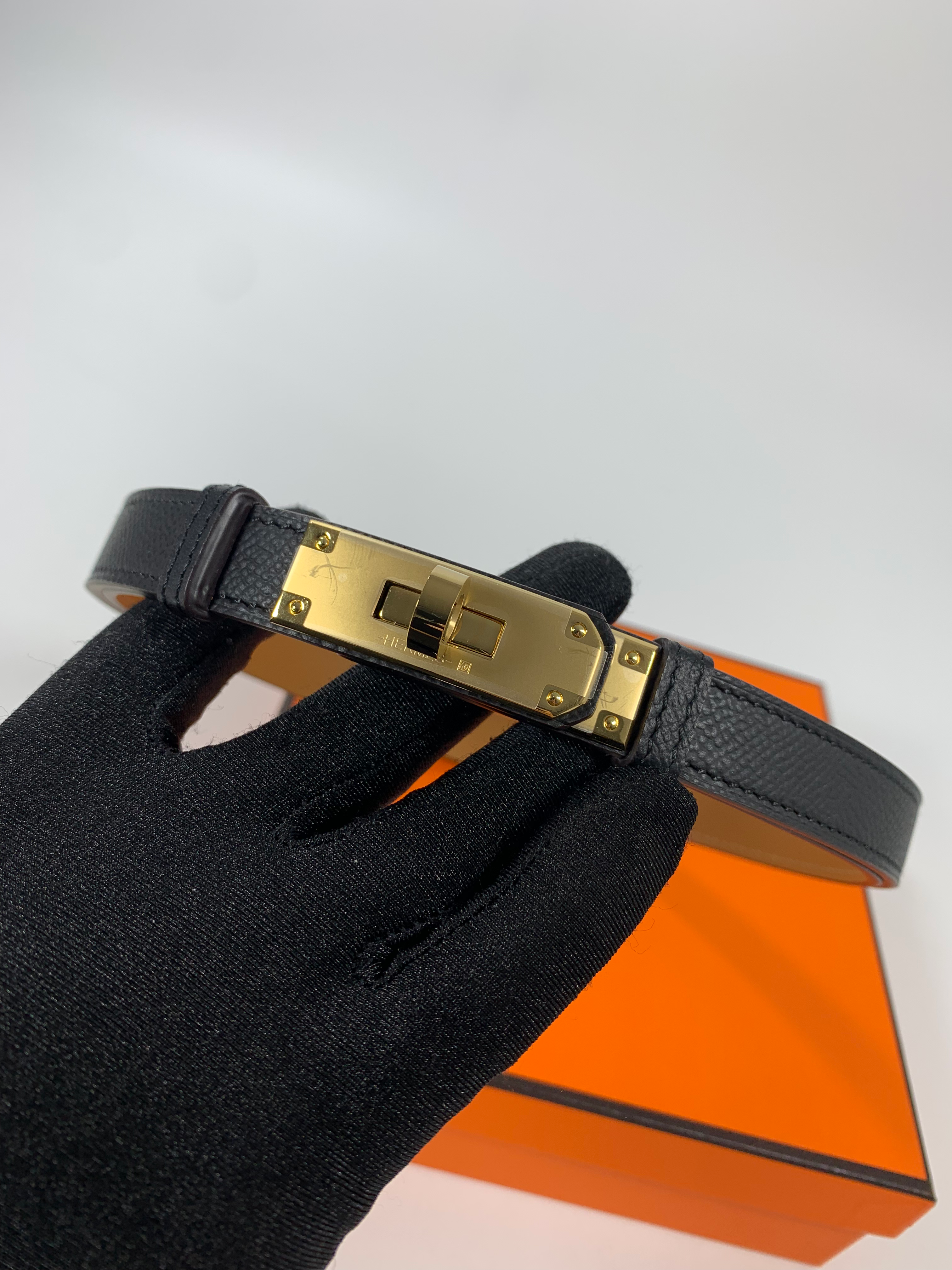 Noir Kelly 18 Belt With Gold Plated