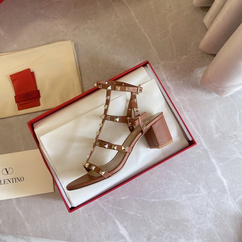 Brown VR ankle strap sandal 60 mm