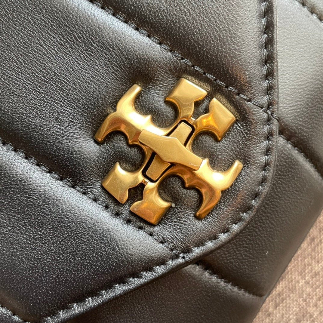 Black TK quilted small satchel