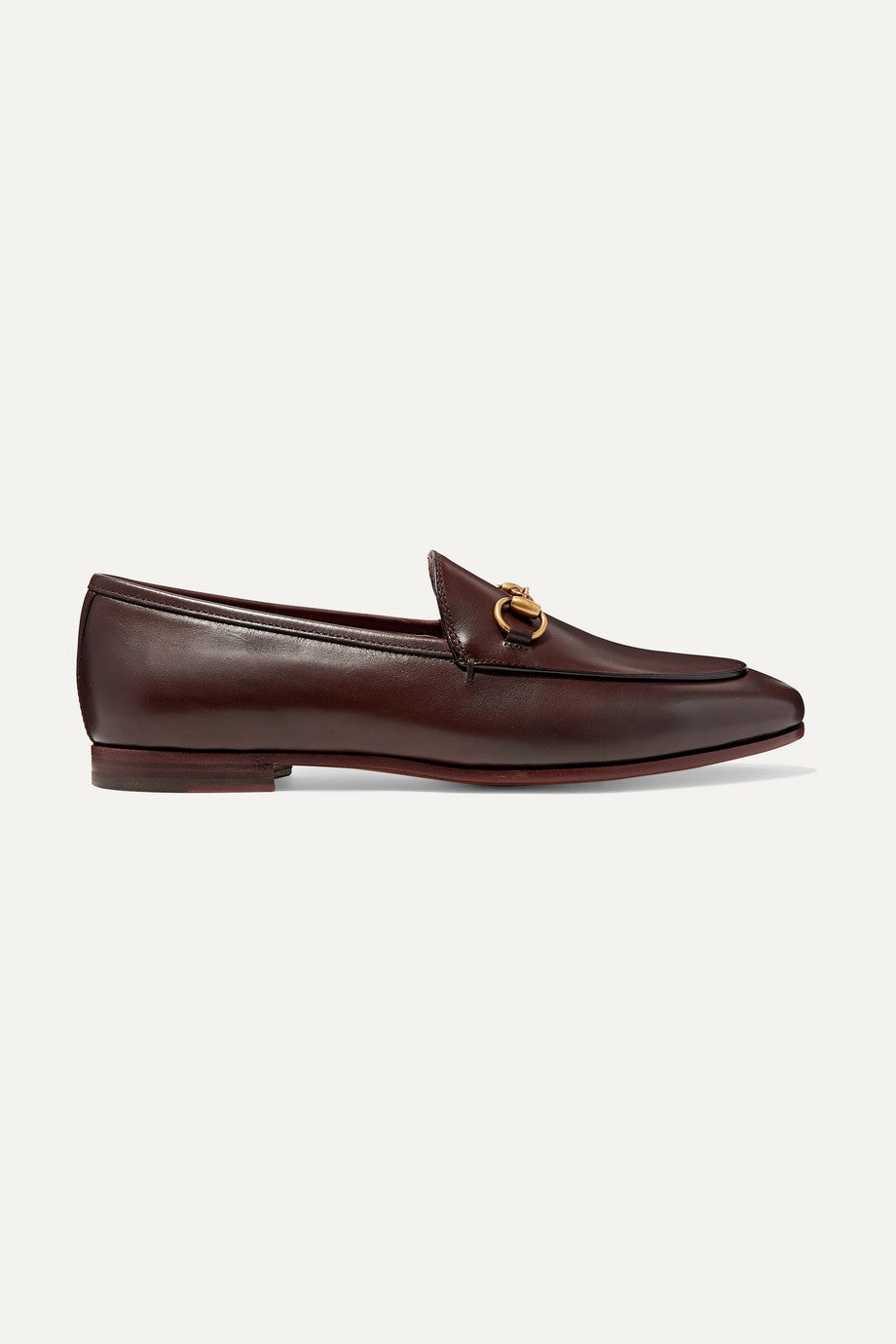 Dark-brown GJ leather collapsible-heel loafers