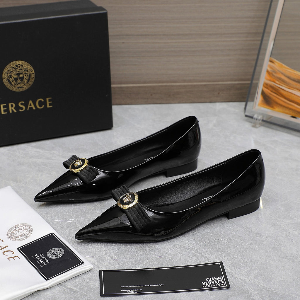 Black VG Ribbon Flats