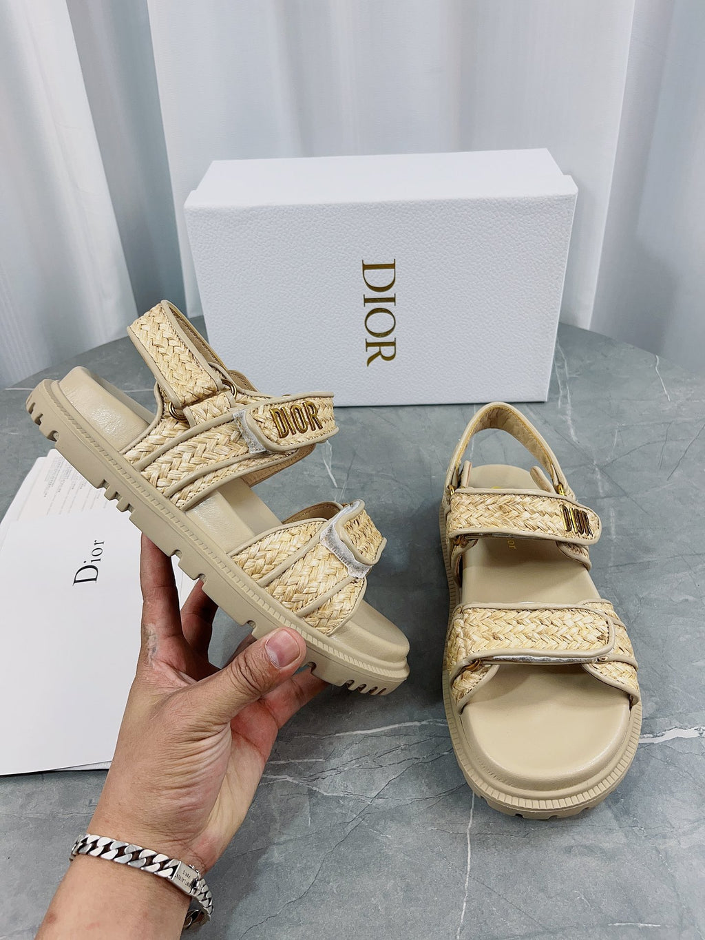 Beige Raffia DA Sandal