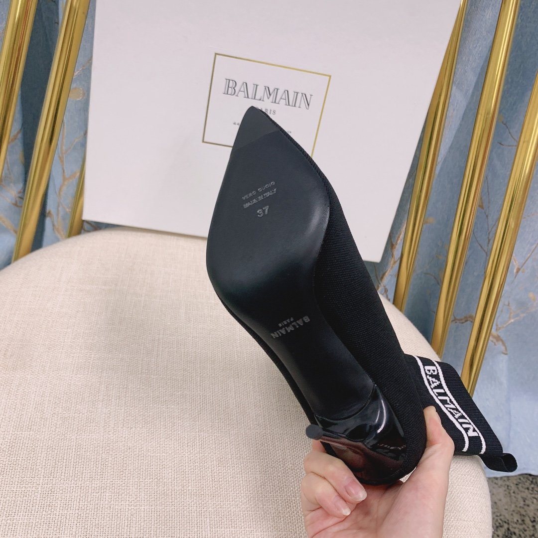 Black & white  BL stretch knit Skye ankle boots