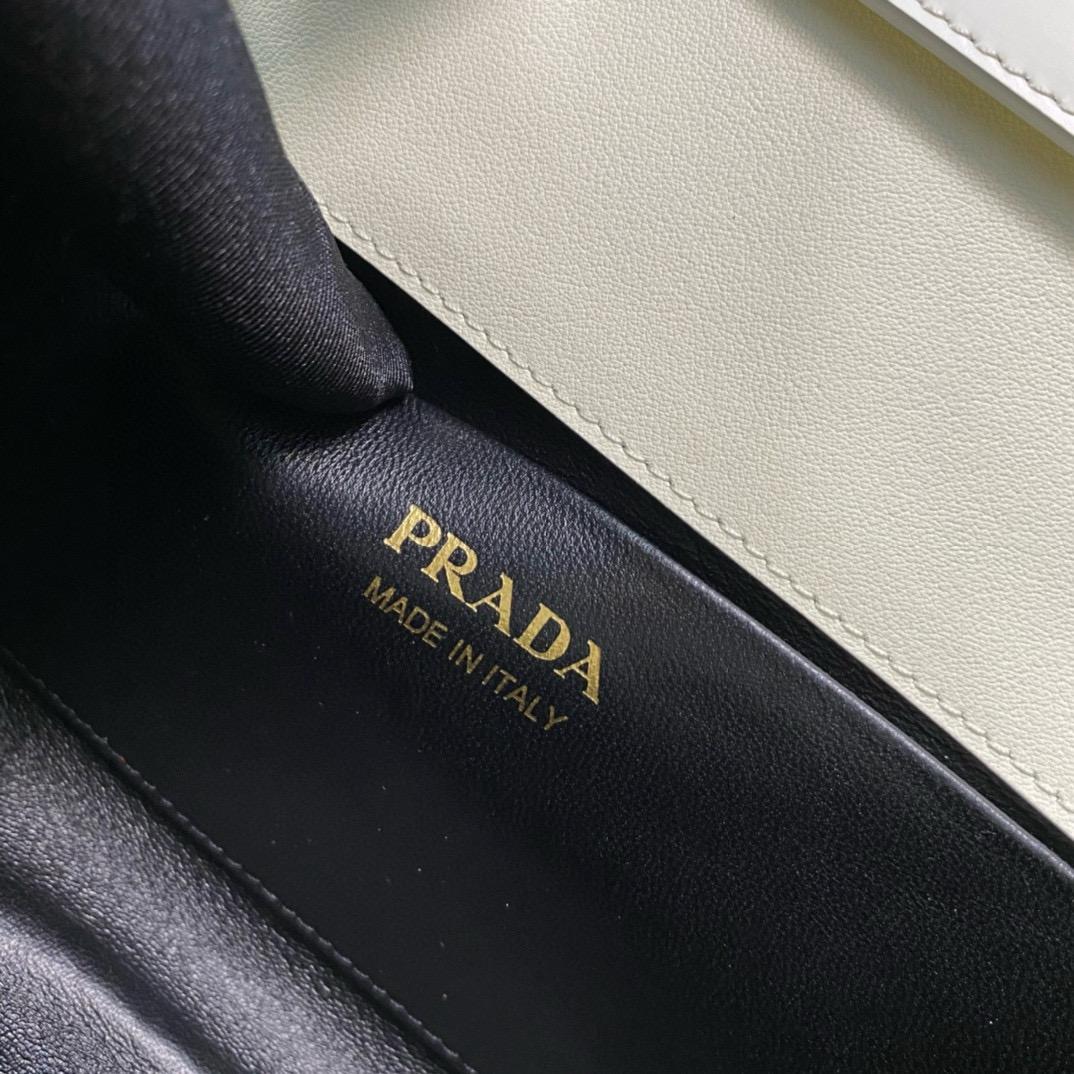 White Medium Brushed Leather Handbag