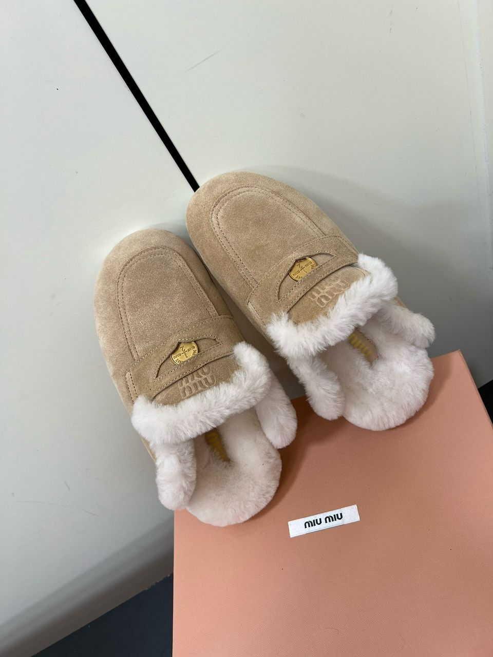 Ecru Suede Mules