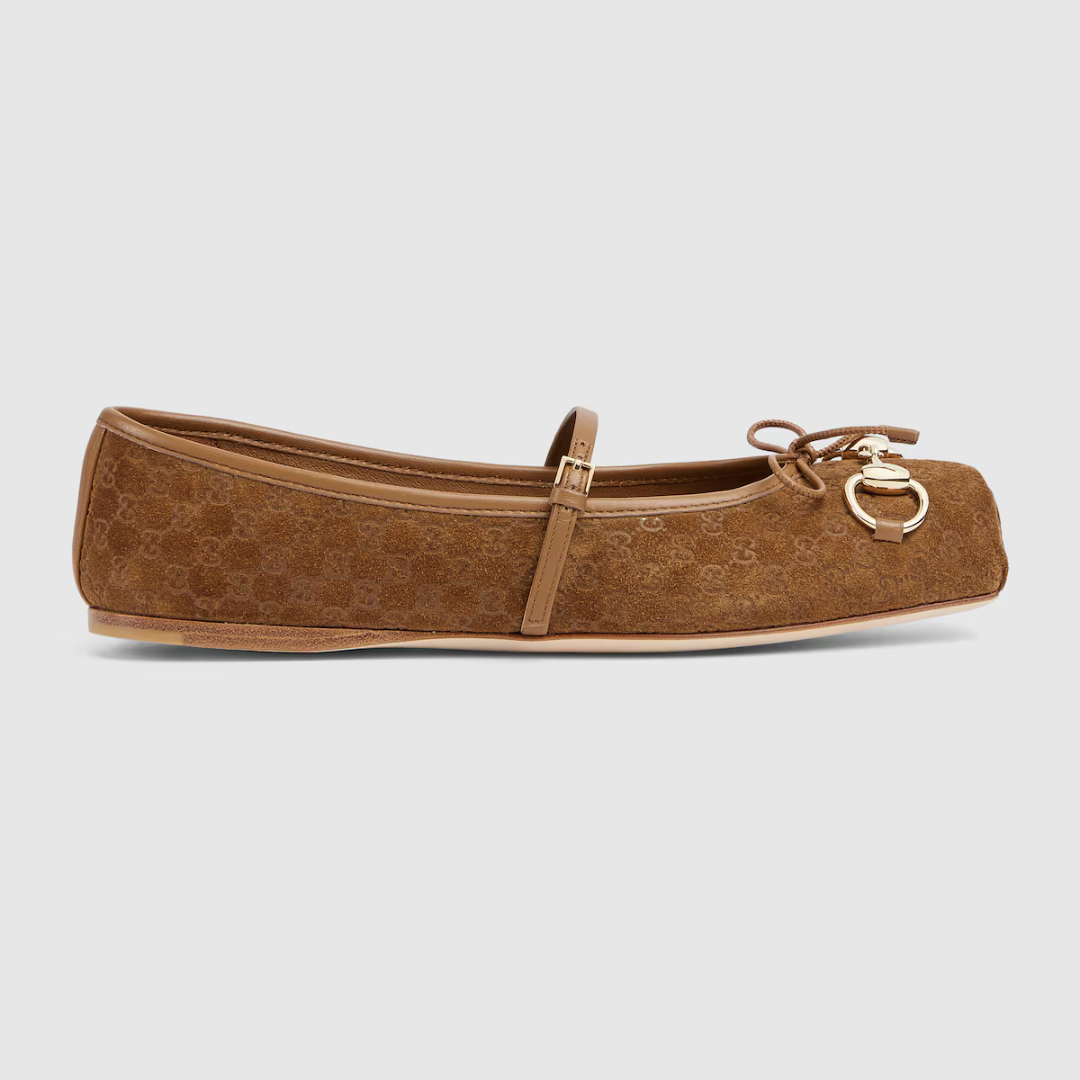 Light Brown Horsebit Ballet Flat