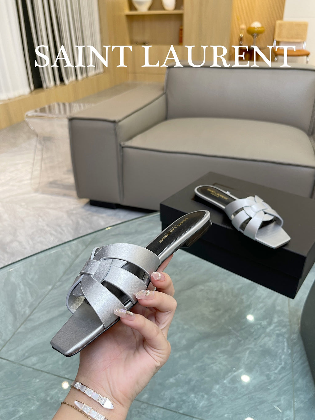 Platinum YT Mules In Leather