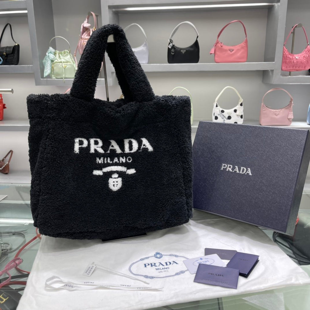 Black & White terry tote bag