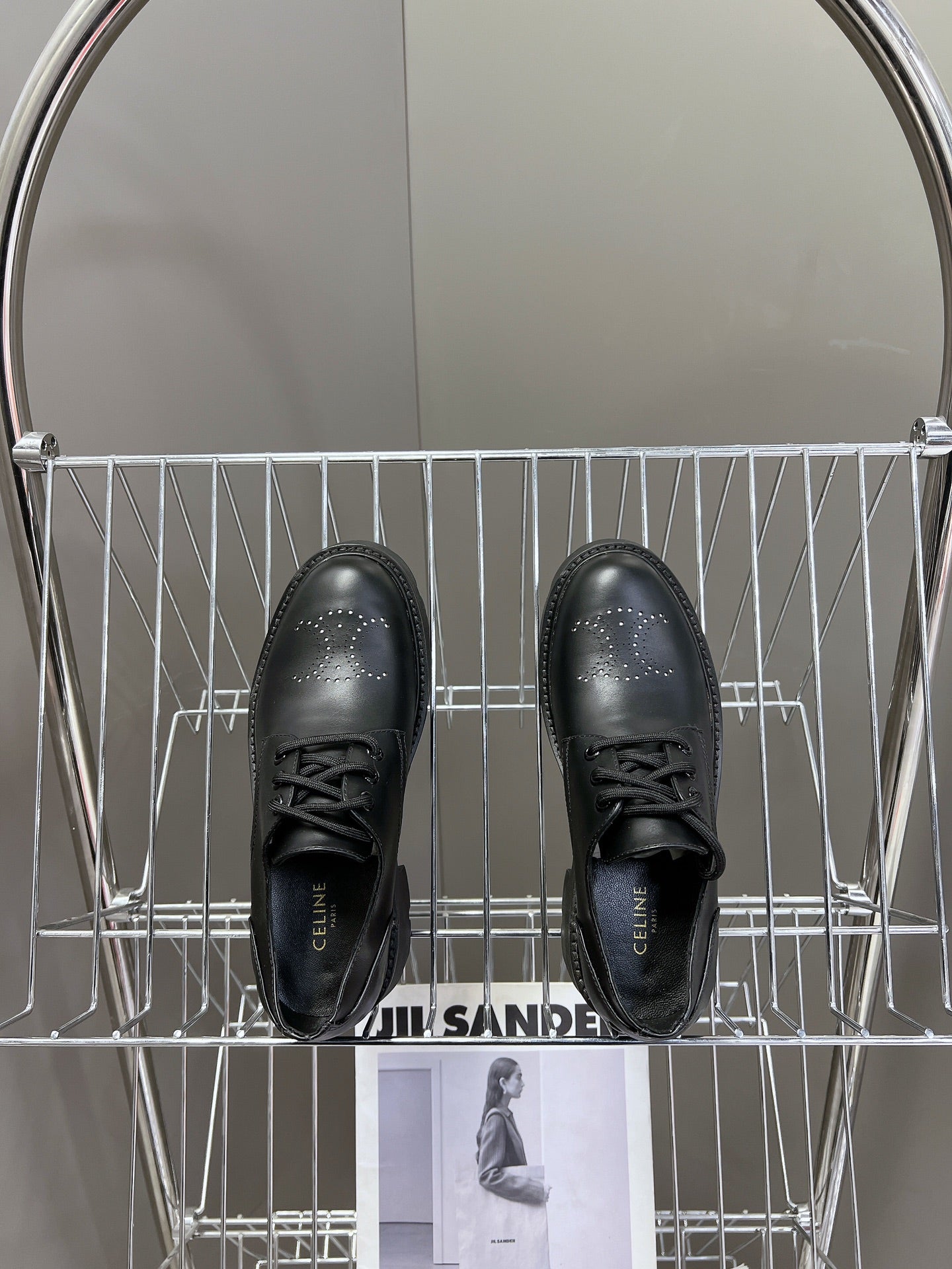 Black Leather Derby Loafers