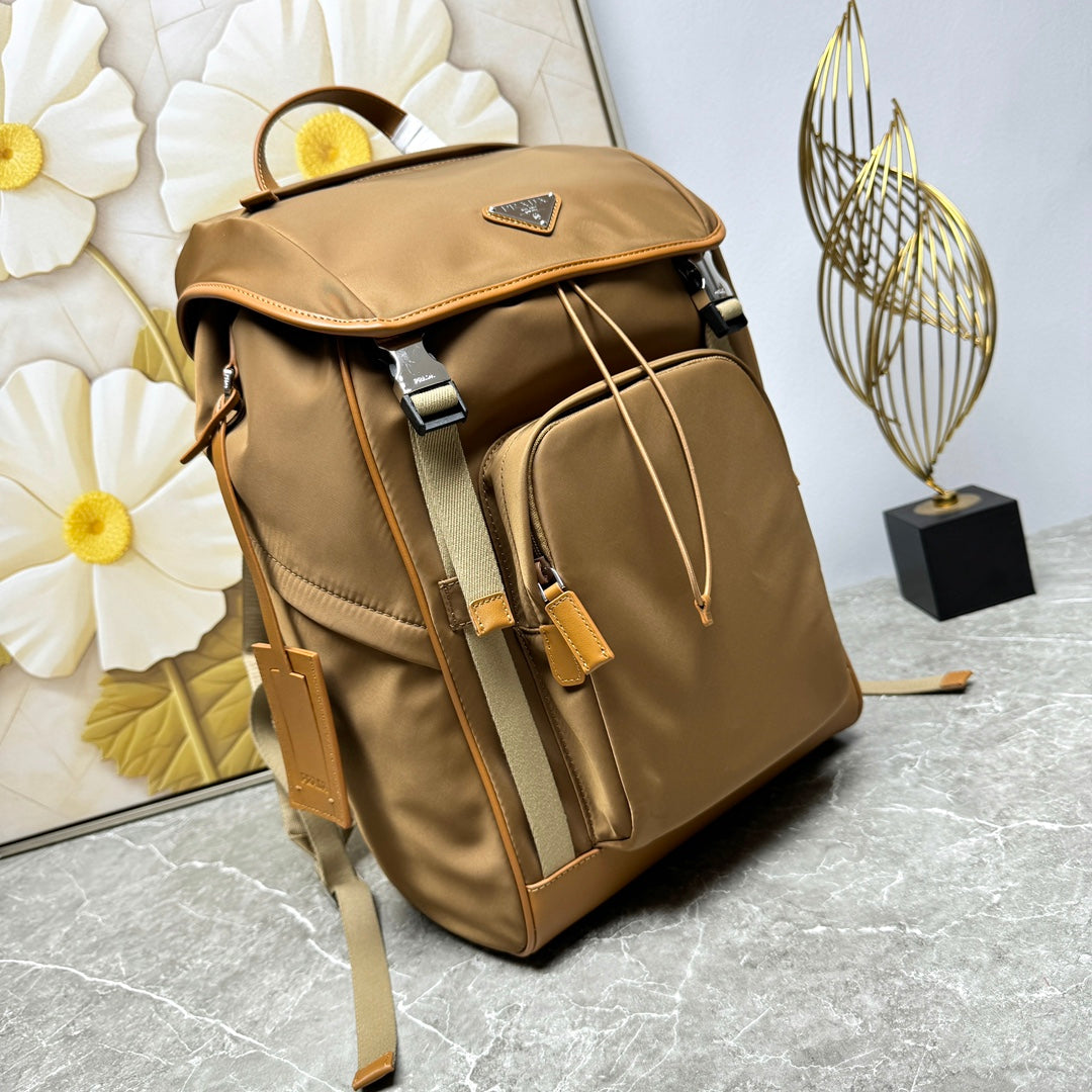 Cork Beige Re-Nylon & Leather Backpack