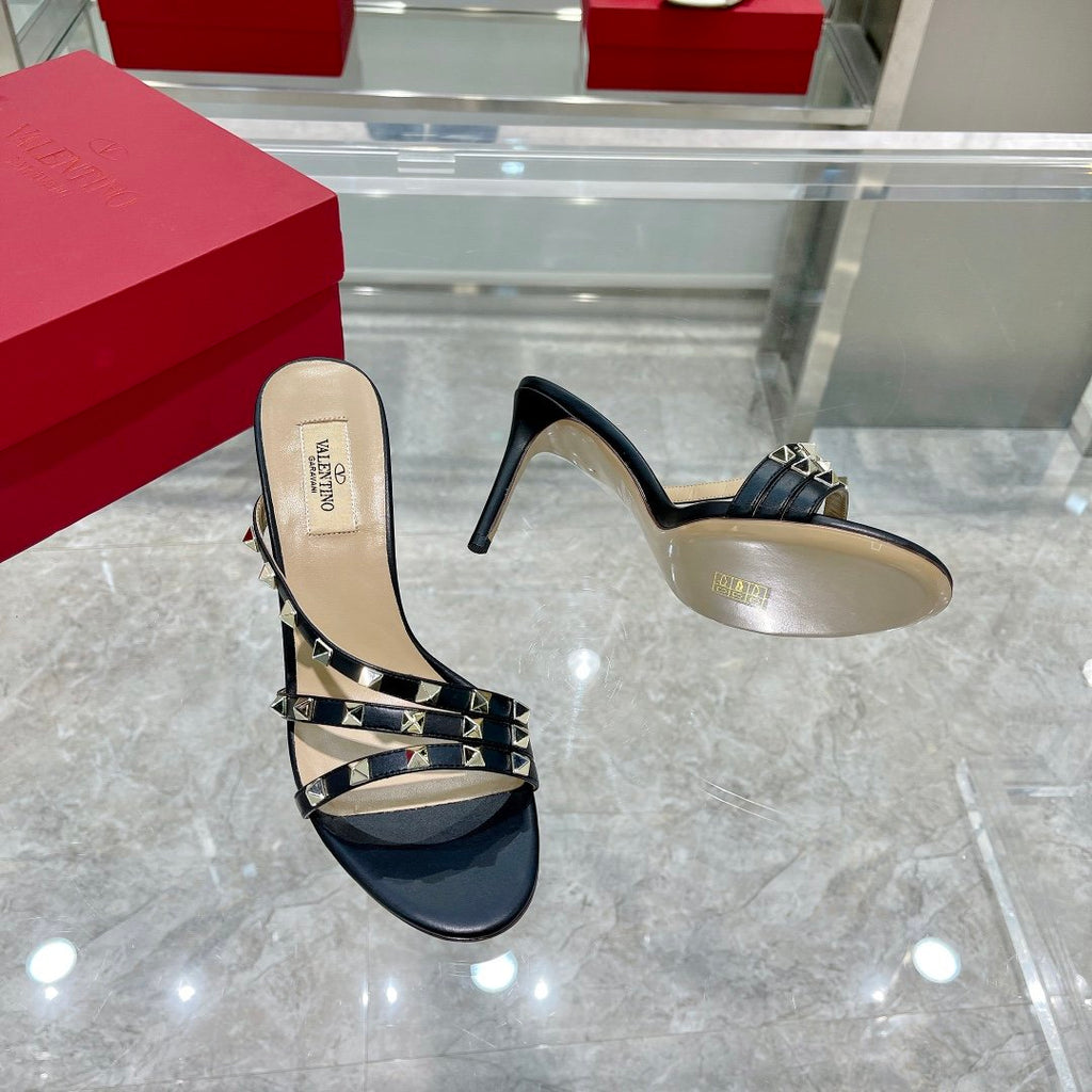 Black VR 80mm mule sandal