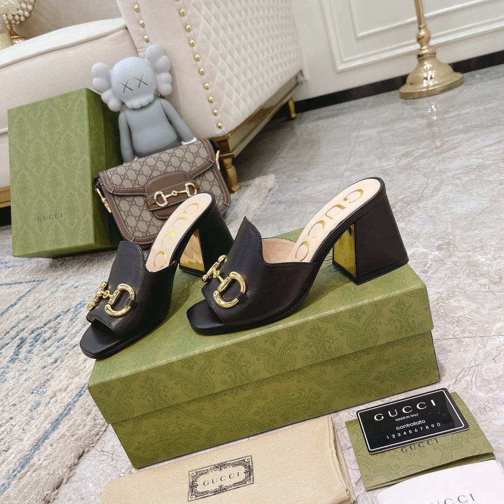 Black G slide sandal