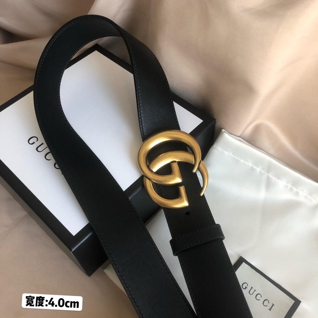 Black G leather belt 40 mm