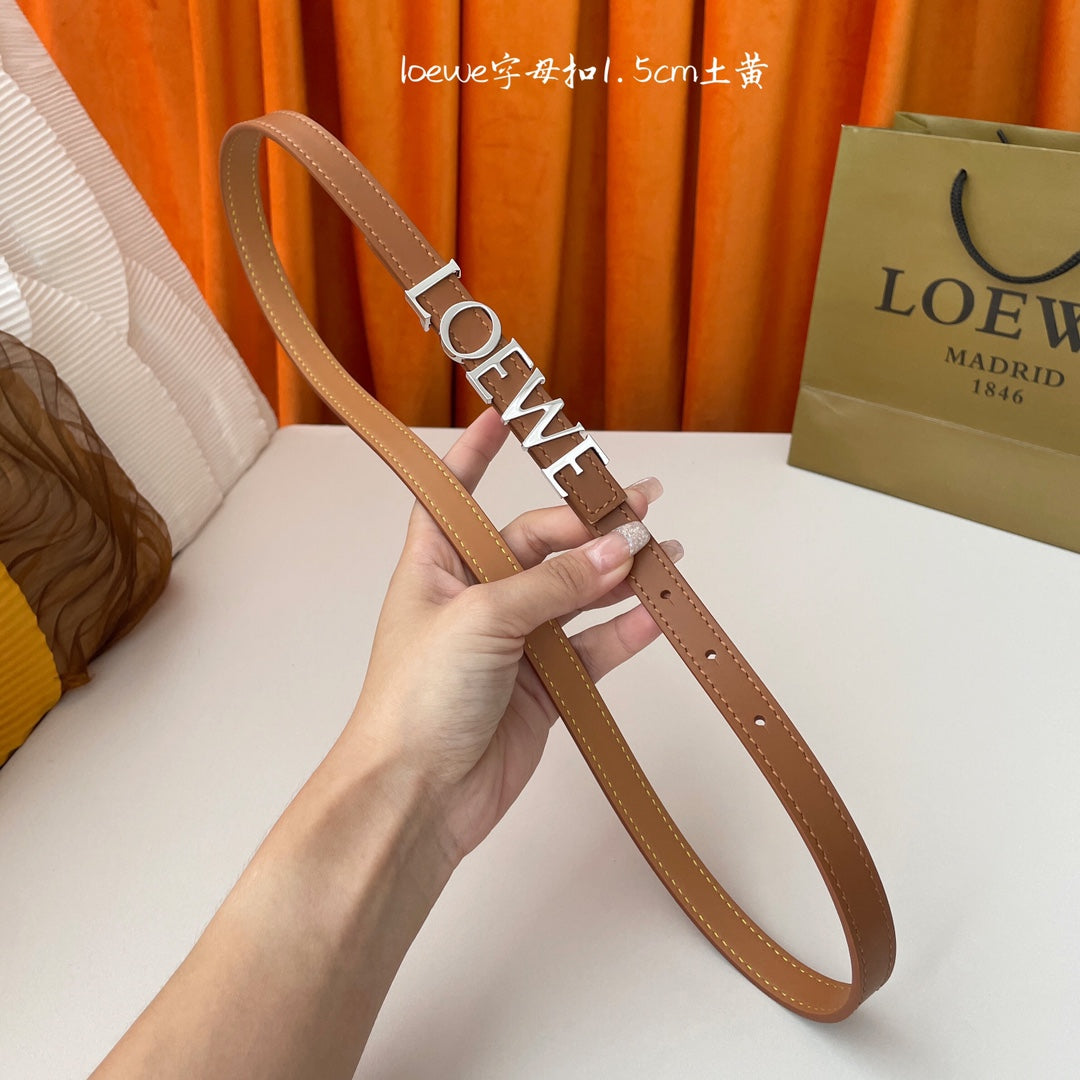 Tan/Palladium Belt In Smooth Leather