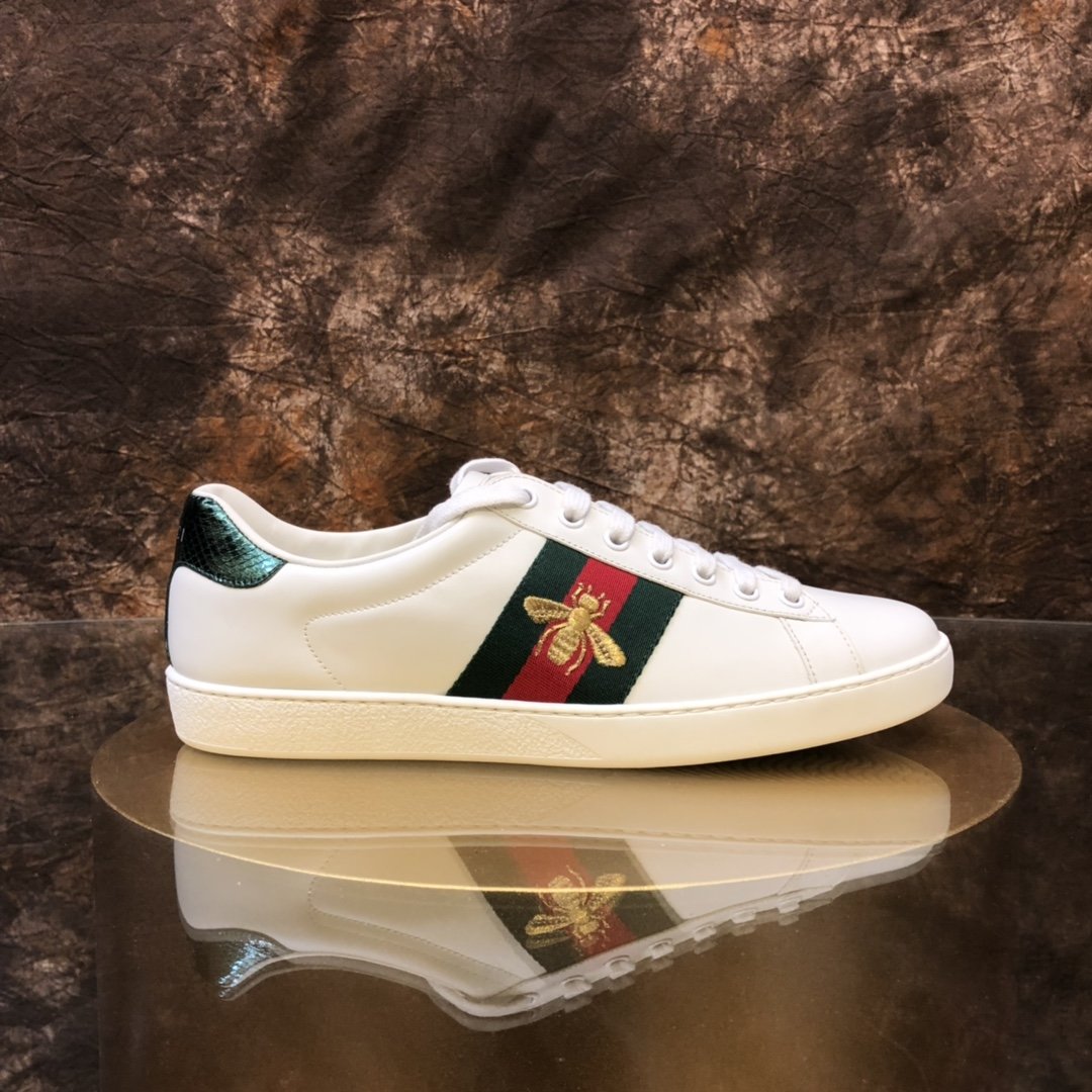 Women's Metallic heel GA embroidered leather sneakers