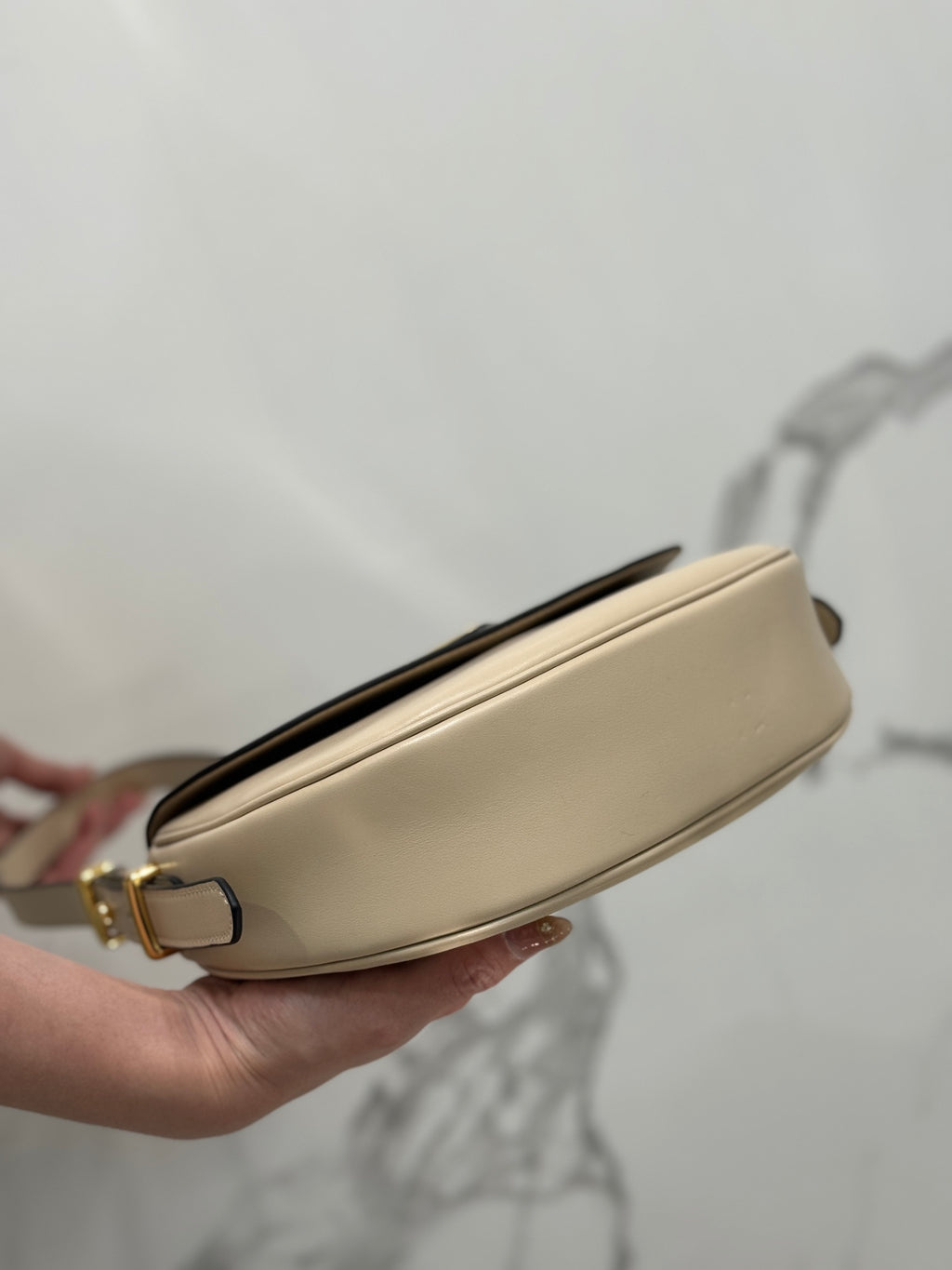 Travertine PA Leather Shoulder Bag With Flap