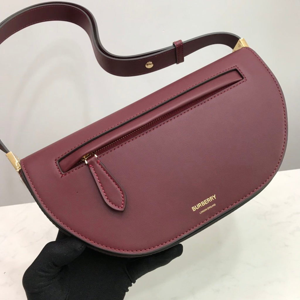 Burgundy small leather BO bag