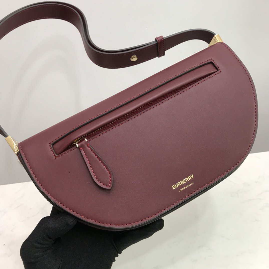 Burgundy small leather BO bag