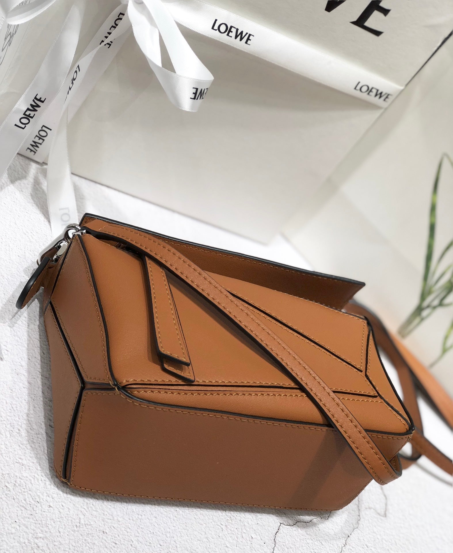 Tan LP Mini Leather Shoulder Bag
