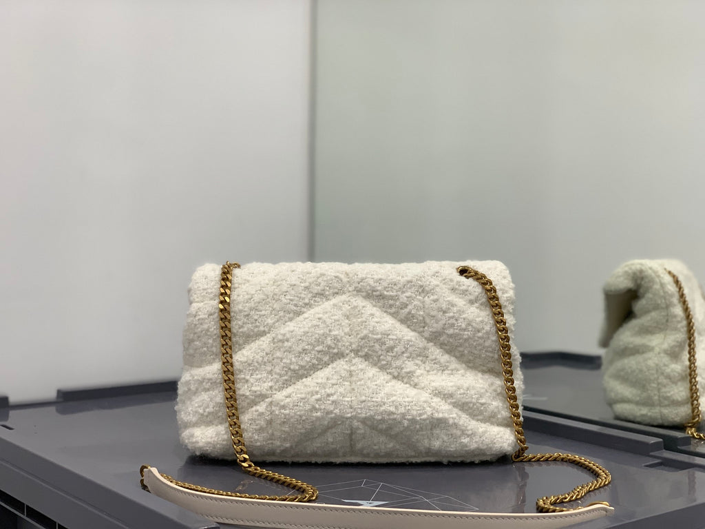 White tweed LP toy bag