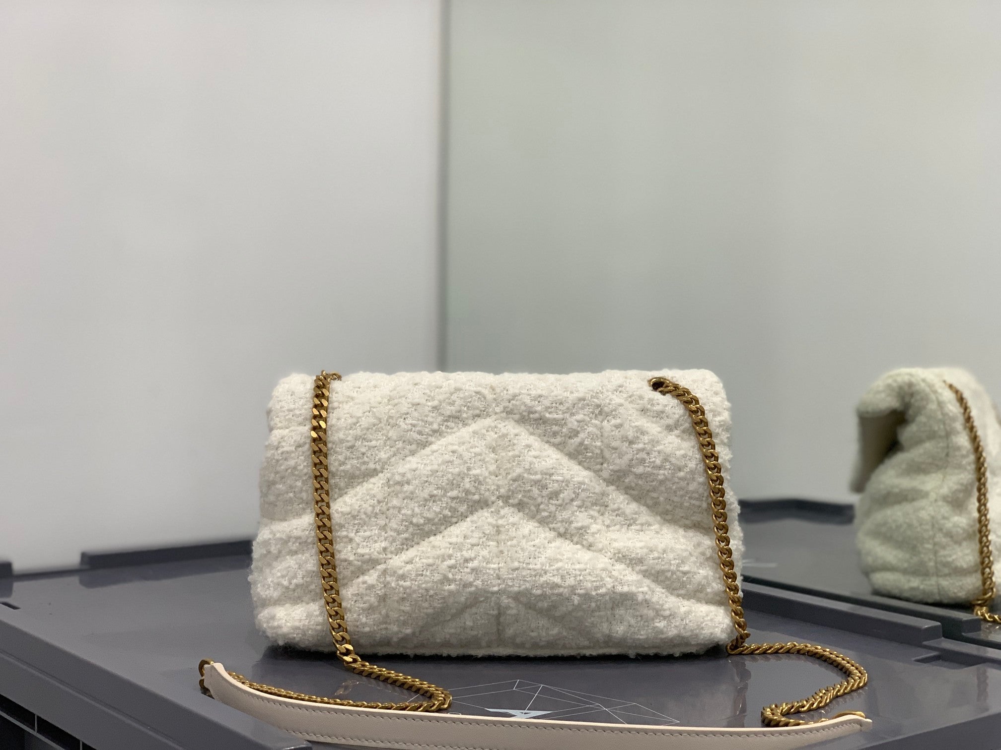 White tweed LP toy bag