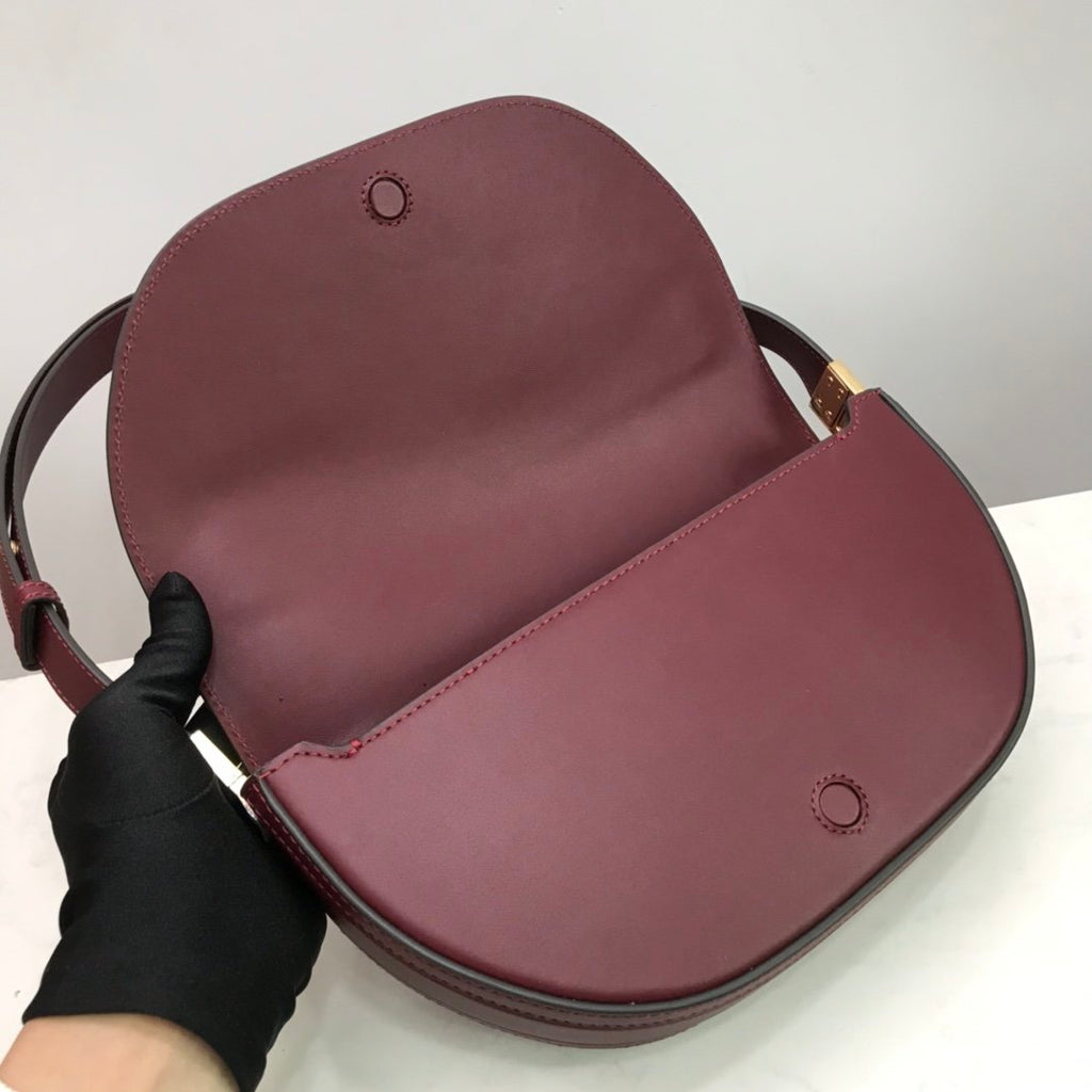 Burgundy small leather BO bag