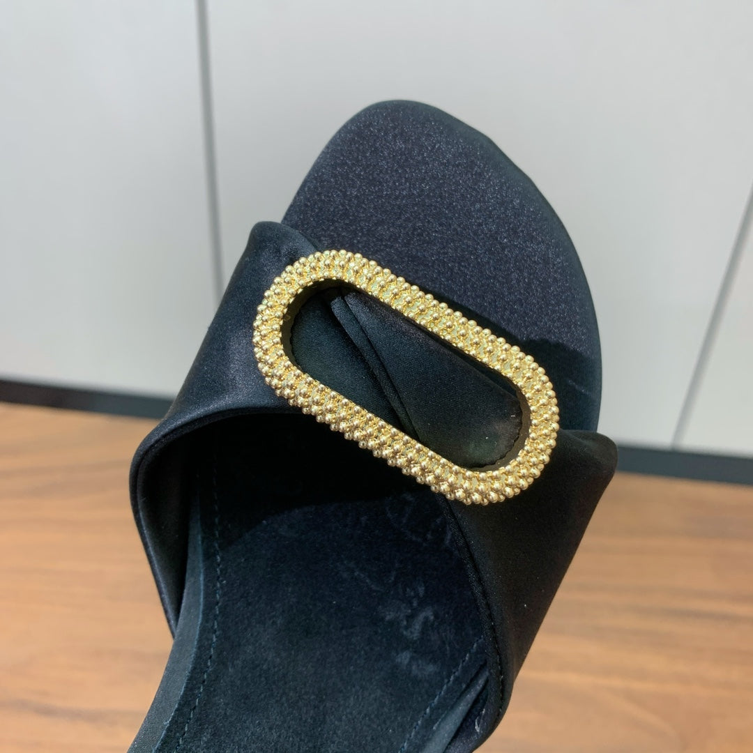 Black Olympia Heeled Sandal