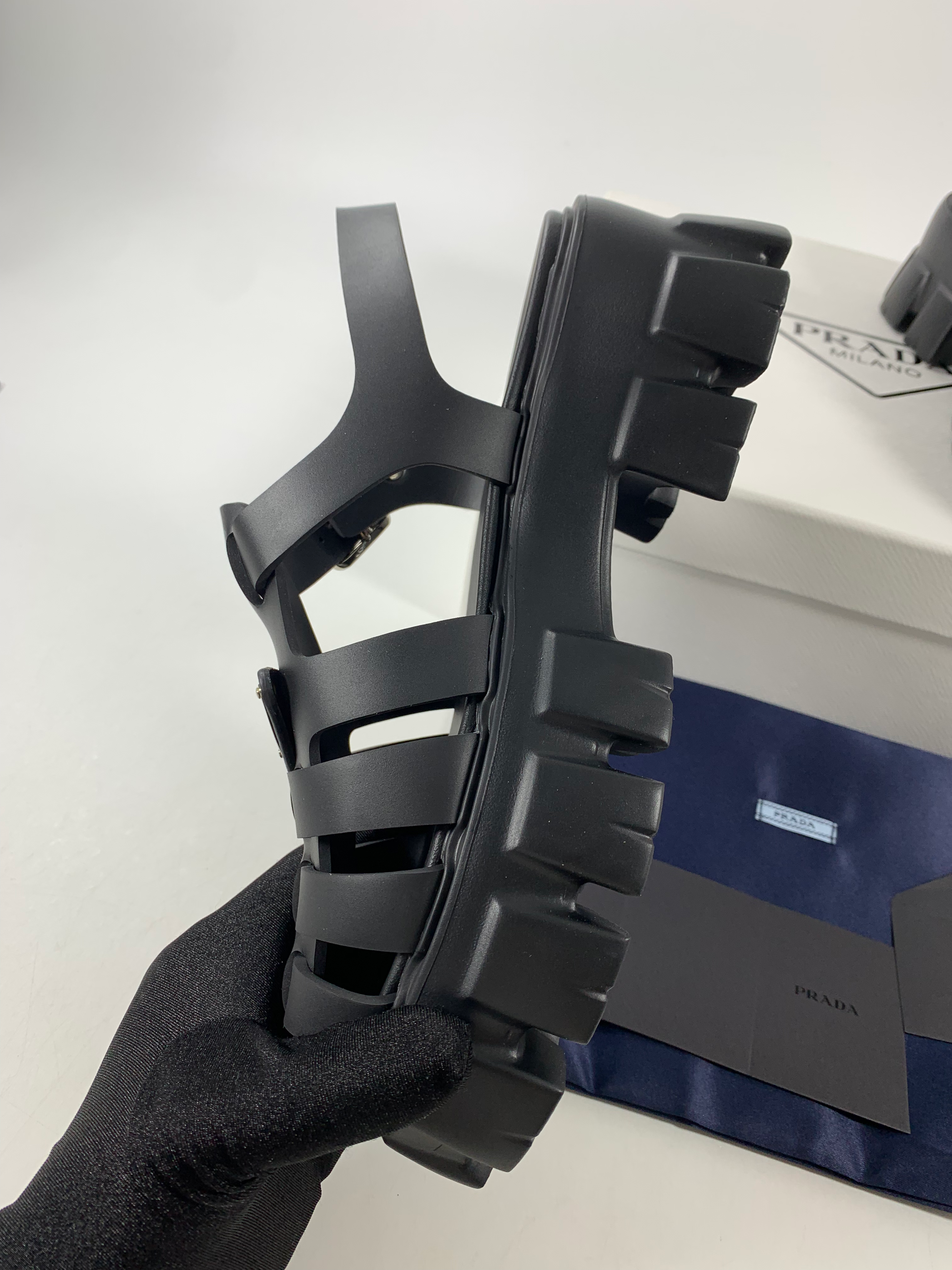 Black PF rubber sandals