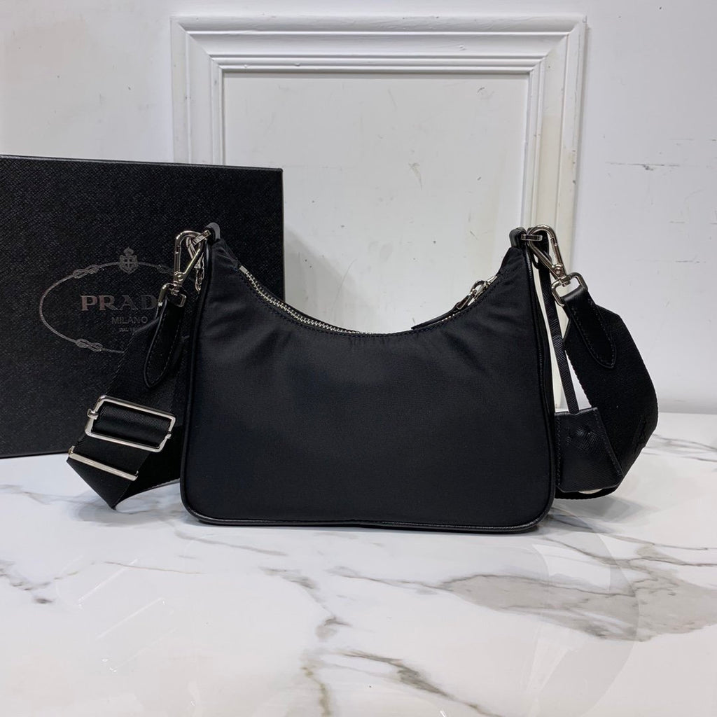 Black PRE nylon shoulder bag