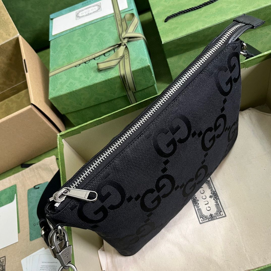 Black JG Medium Messenger Bag