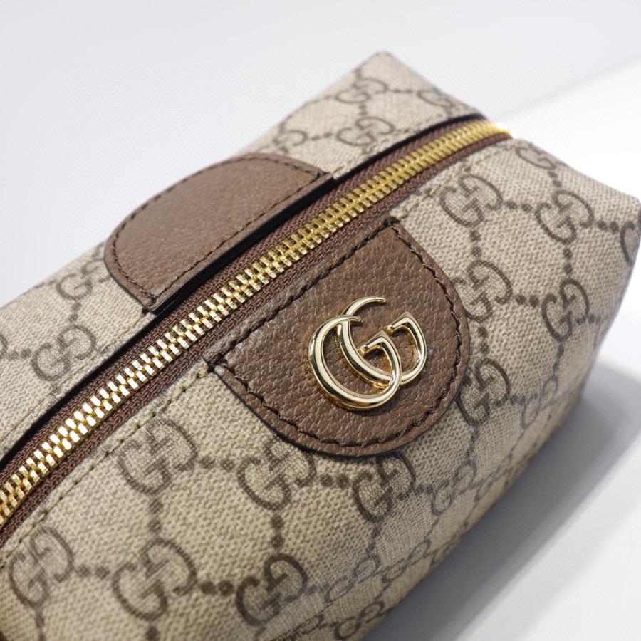 Beige MO medium canvas cosmetics case