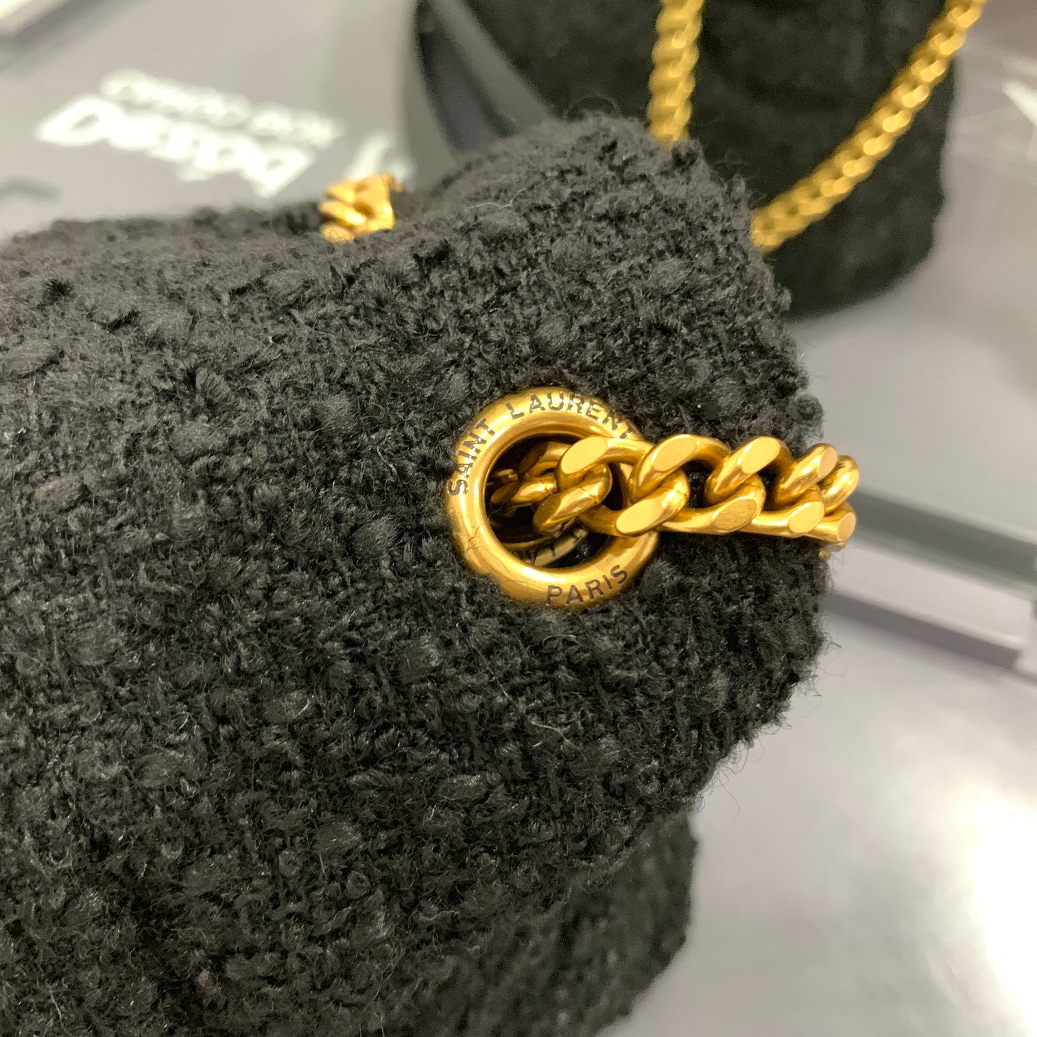 Black tweed LP small bag