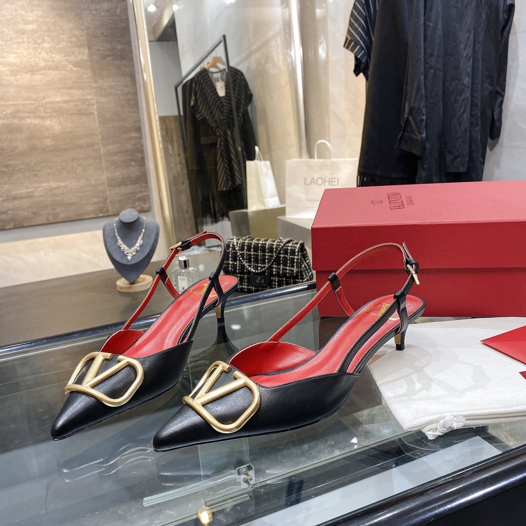 Black VL slingback pump 40mm