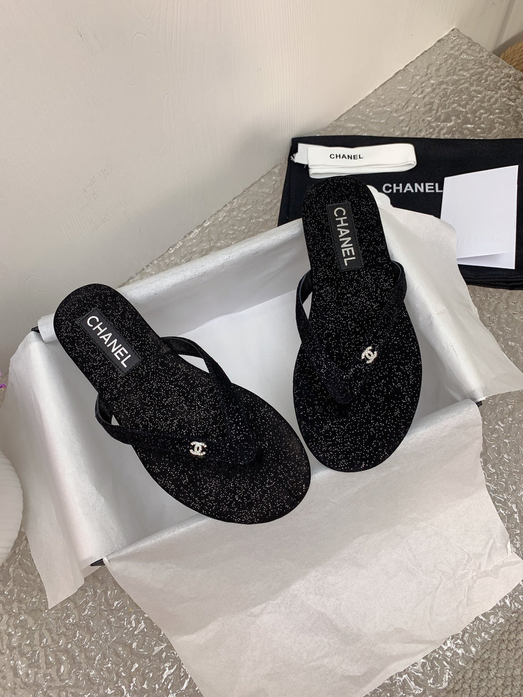 Dark Gray & Silver Thongs