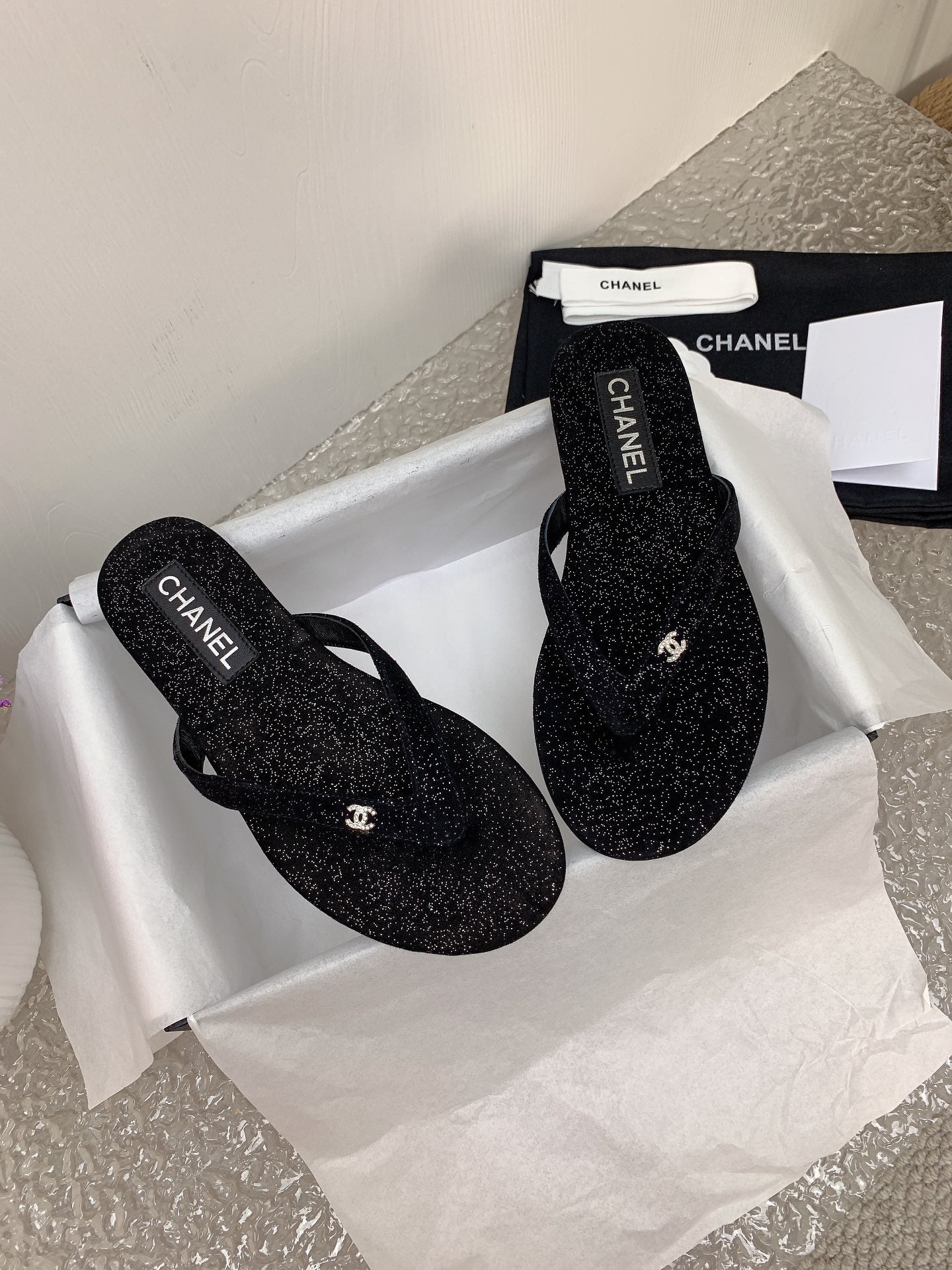 Dark Gray & Silver Thongs