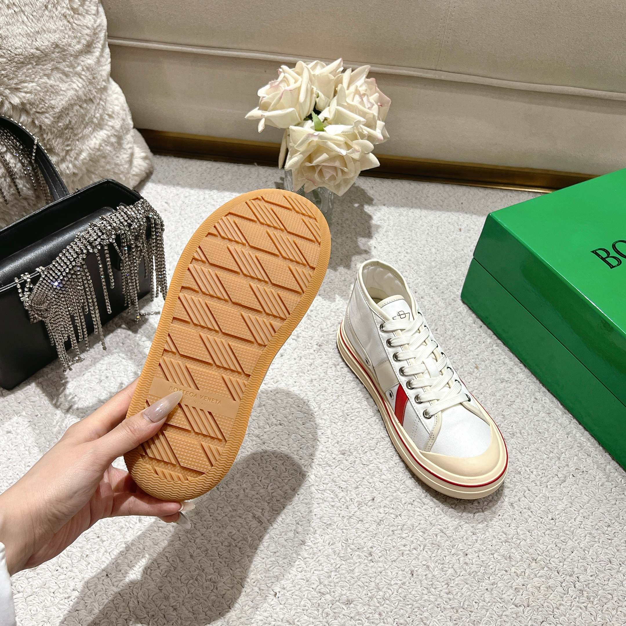 Men's White/Sea Salt Mid-Top Eliot Sneaker