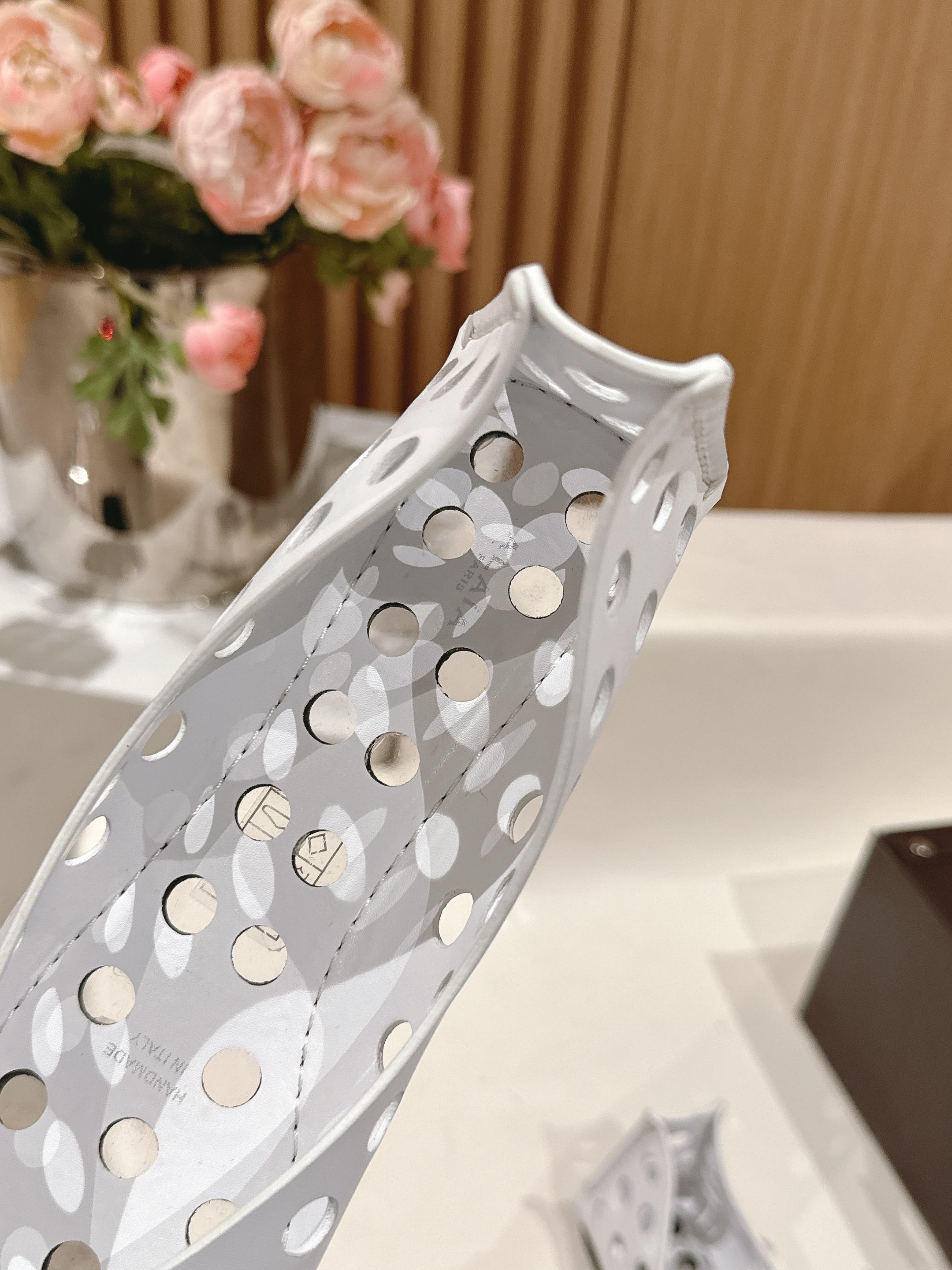 White Perfo Ballet Flats