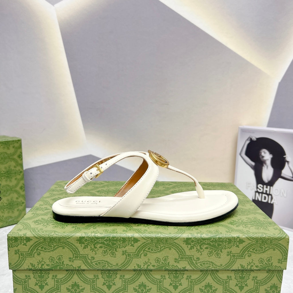 White G Thong Sandal