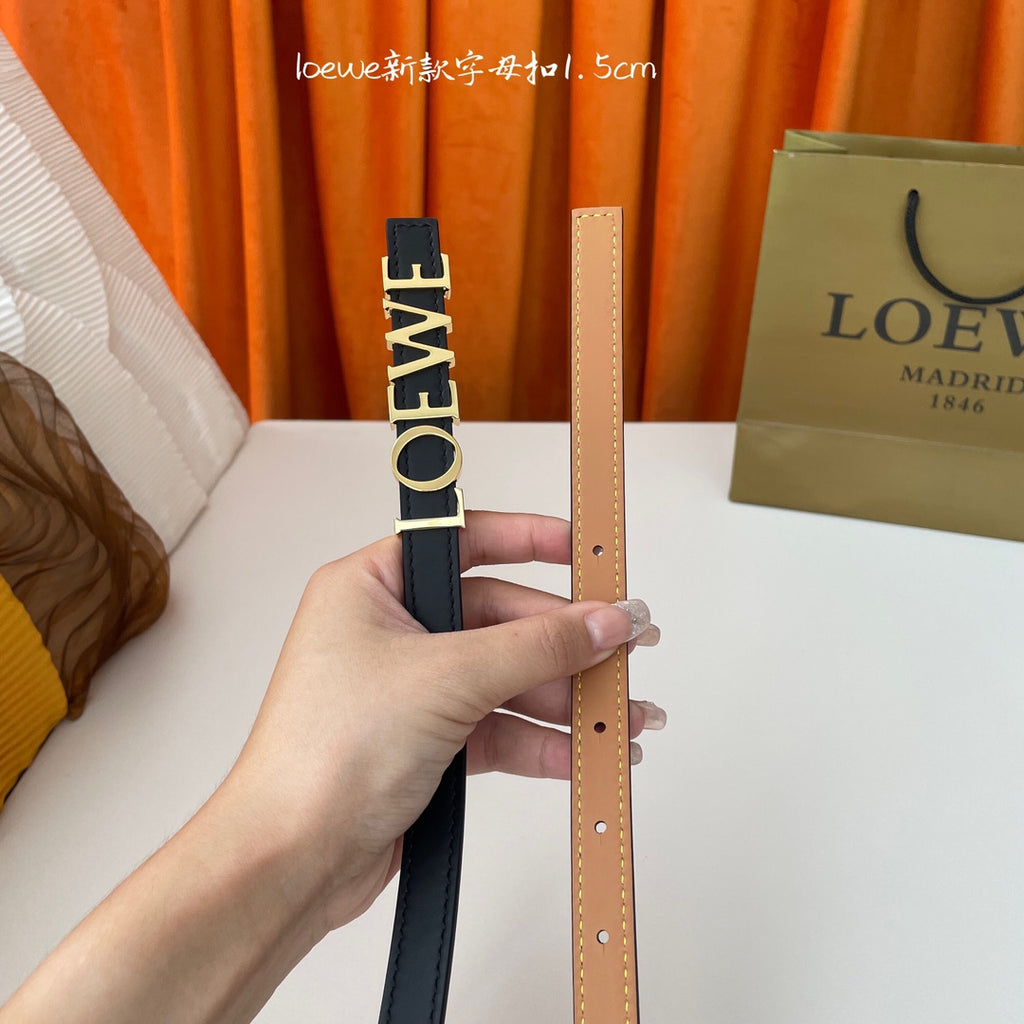 Black/Gold Belt In Smooth Leather