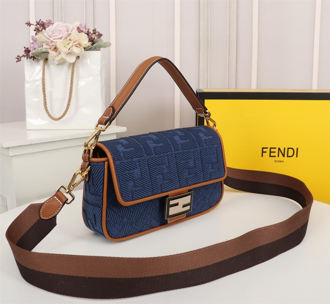 FB medium blue denim bag