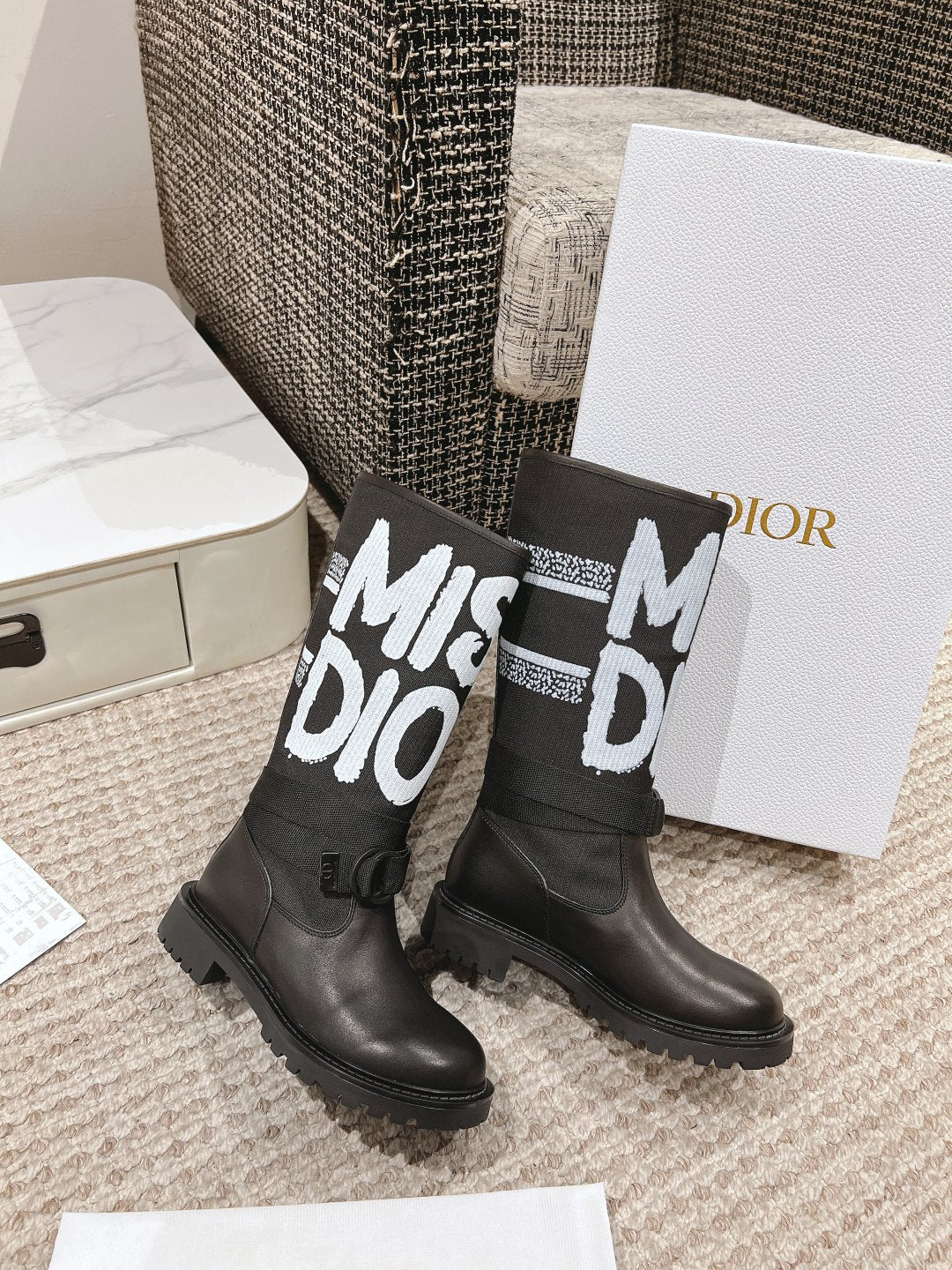 Black Technical Canvas DM Boot