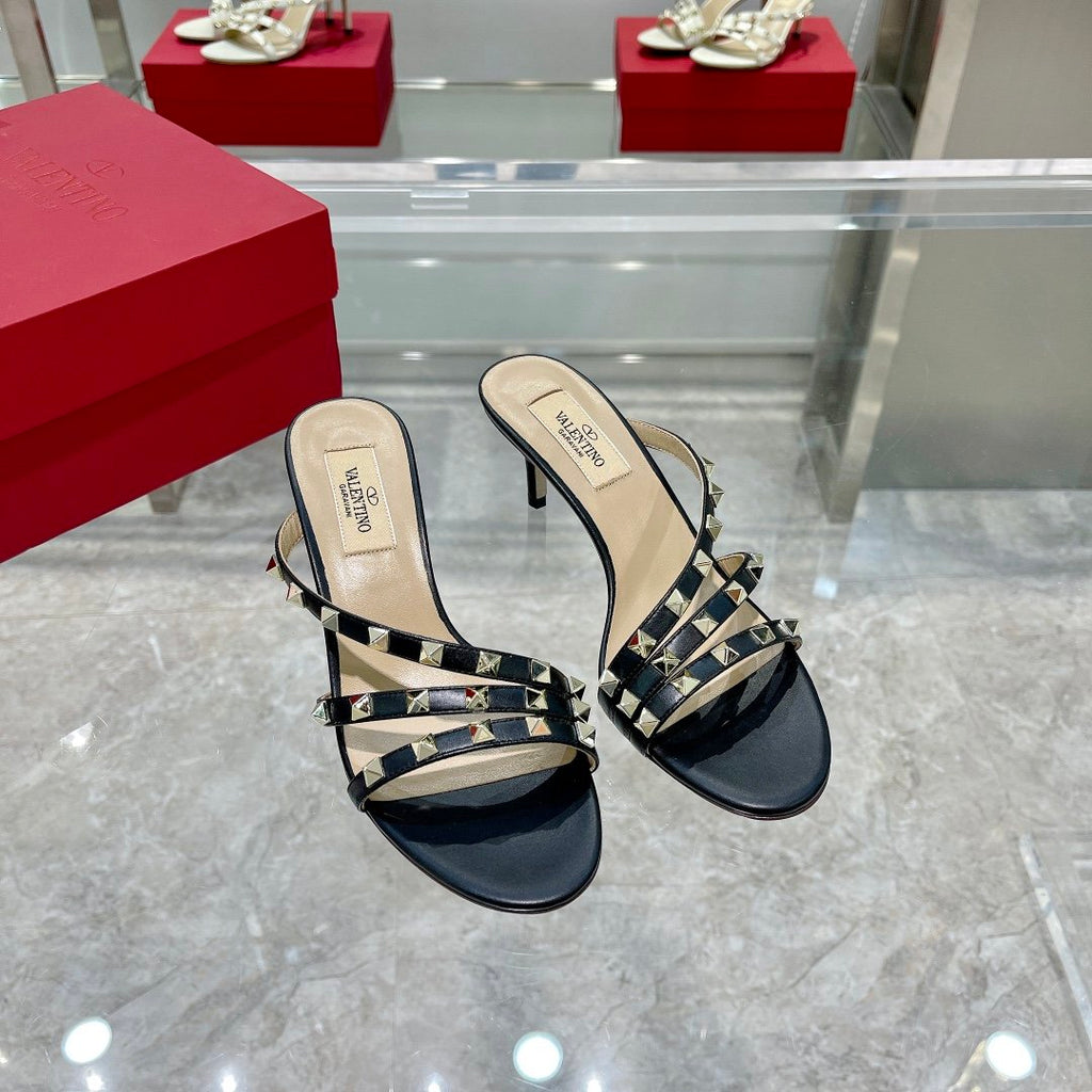 Black VR 80mm mule sandal