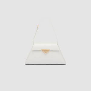 White Medium Brushed Leather Handbag